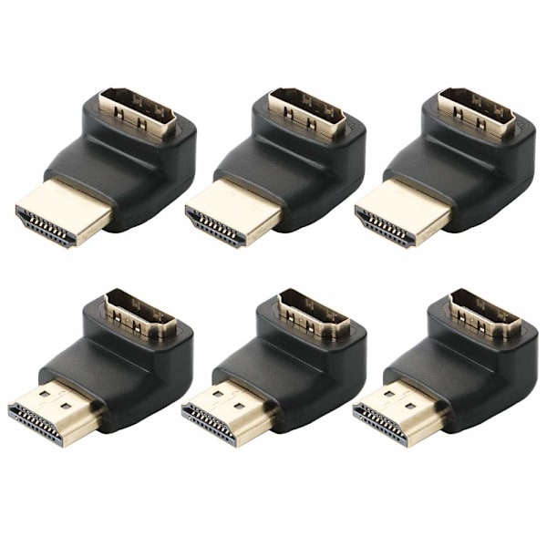 6 stk. vinklede HDMI-kontakter, 90 graders og 270 graders HDMI