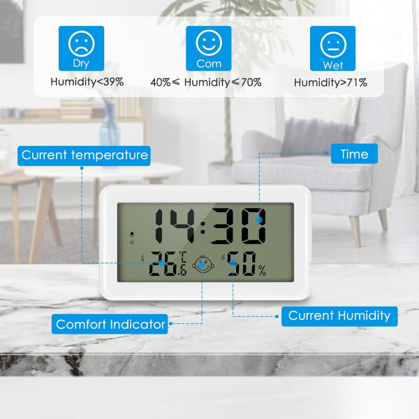 Inomhus termometer, digital termometer hygrometer, digital termometer