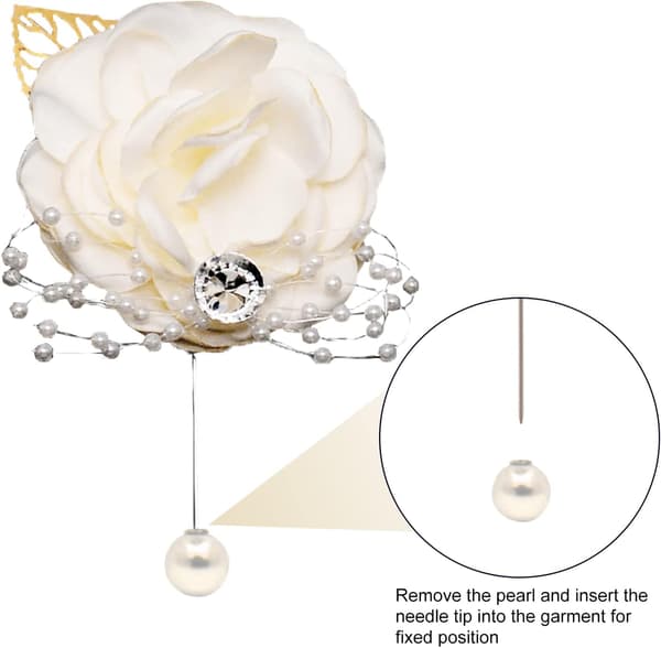 Vit - 2 st handledsblommor bröllop handledsblommor pärlarmband strass