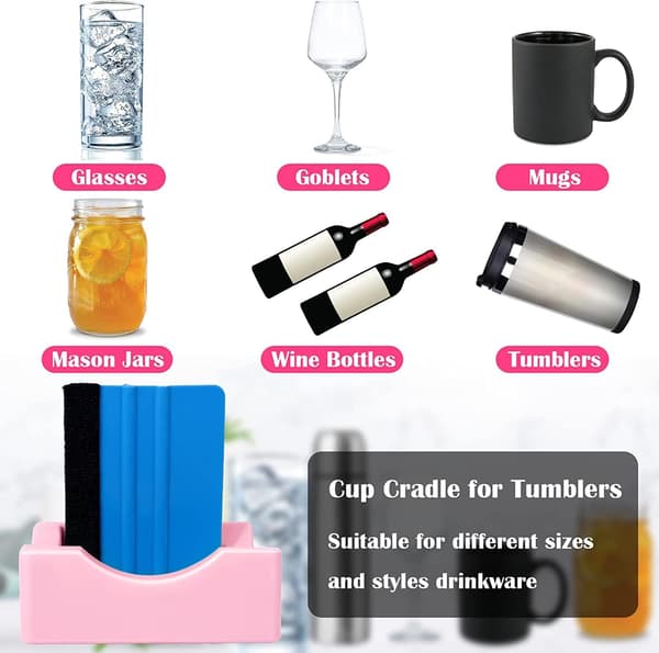 (Pink) Silikonekopholder til kraftapplikation med filtskraber