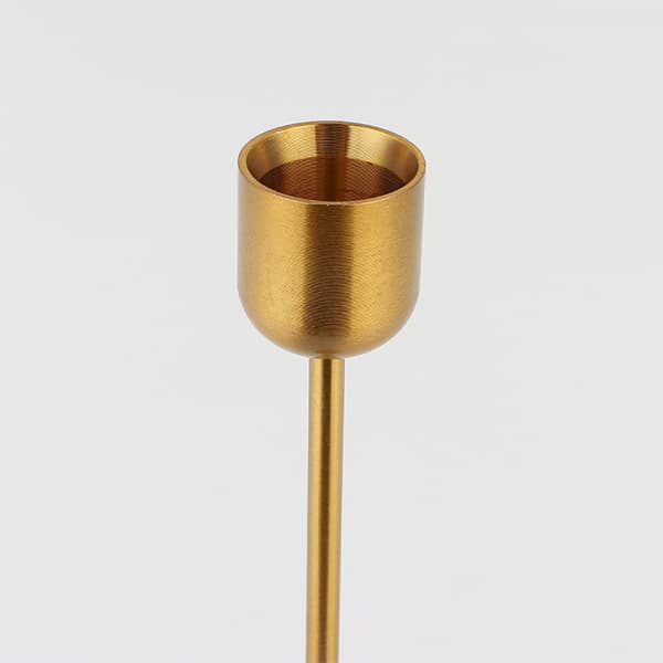 Sett med 3 Messing Lysestaker for Spisse Lys Aluminiums Lysestake
