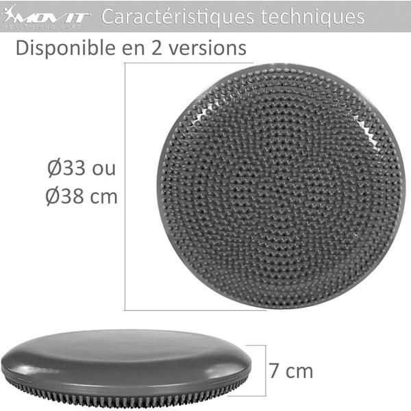 Dynamisk sædekuglepude med pumpe, grå 33 cm, valgfri farve,