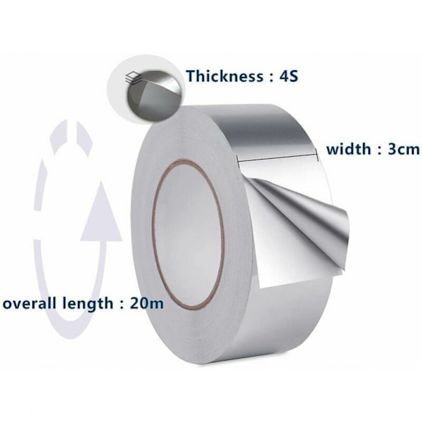 20m*30mm aluminiumtejp, aluminiumtätningstejp, vattentät