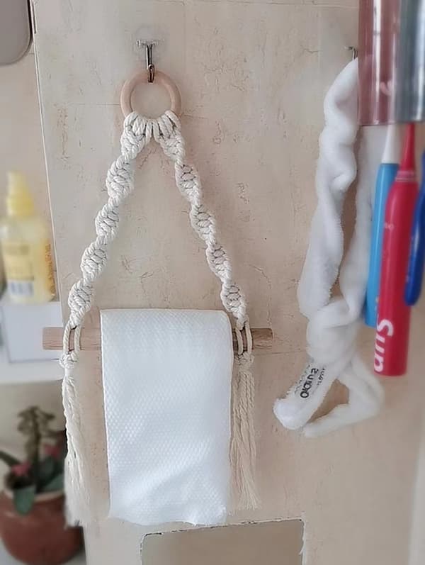 1 stk selvklebende toalettpapirholder, håndkleholder