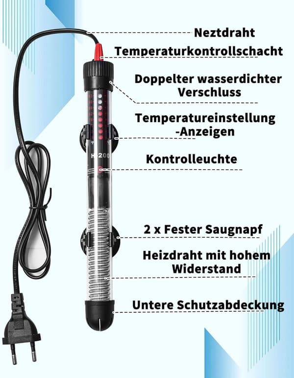 Justerbar Akvarievarmer 120L 100 W Akvariemodstand med Th