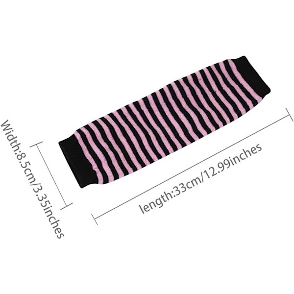 Vinterhansker for kvinner - rosa striper, varme lange hansker med fin