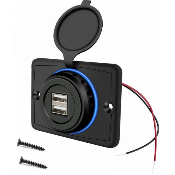 12V USB-stik 12V USB-port Dobbelt USB-stik Campingbil 12V, 3.1A
