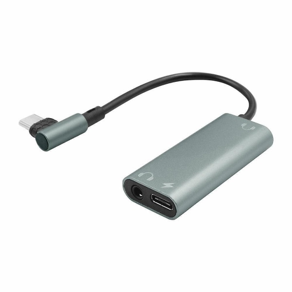 USB-C till 3,5 mm hörlursportadapter Headset Laddar tre-i-på