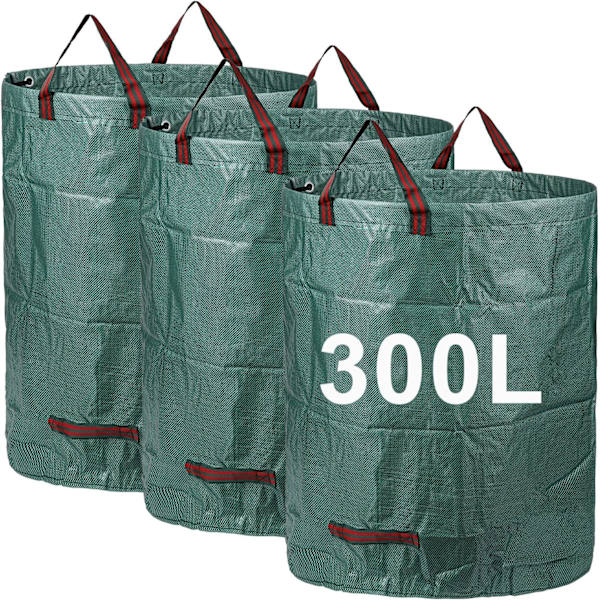 Hageposer 3x300L, Ekstra kraftige hageavfallsposer, Vanntett kraftig