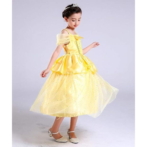 Lille pige Belle prinsesse kostume stropløs cosplay performance
