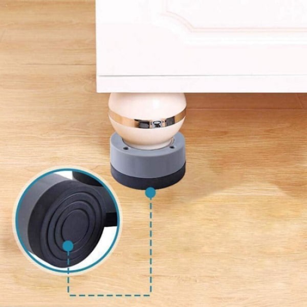 4 st vibrationsdämpare för tvättmaskin - Grå