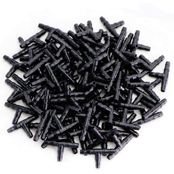100 st T-rörkoppling 4/7mm - T-koppling PVC-bevattningskontakt