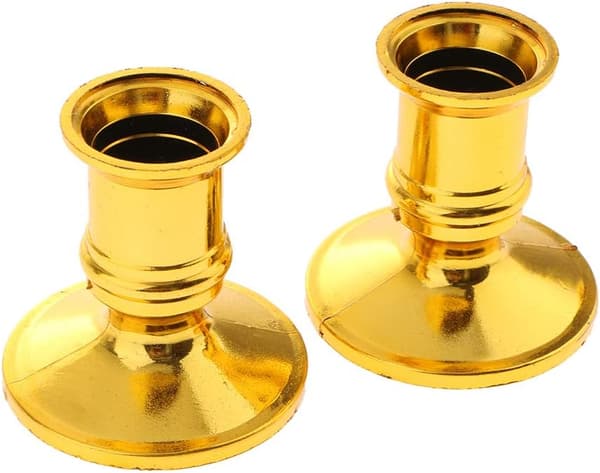 2 stk lysestake gullbelagt telysholder for stearinlys