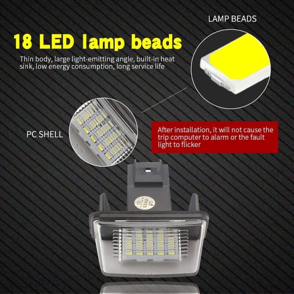 LED Auto Nummerpladelys 12V 3528SMD 6500K Xenon Hvid Baglygte