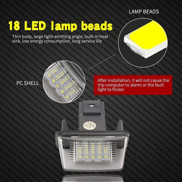 LED-skyltbelysning för bil 12V 3528SMD 6500K Xenonvitt bakljus
