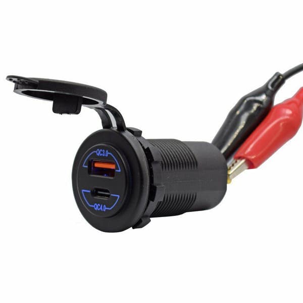 Hurtiglader 4.0 PD QC 3.0 USB-billader USB-kontakt Hurtiglader