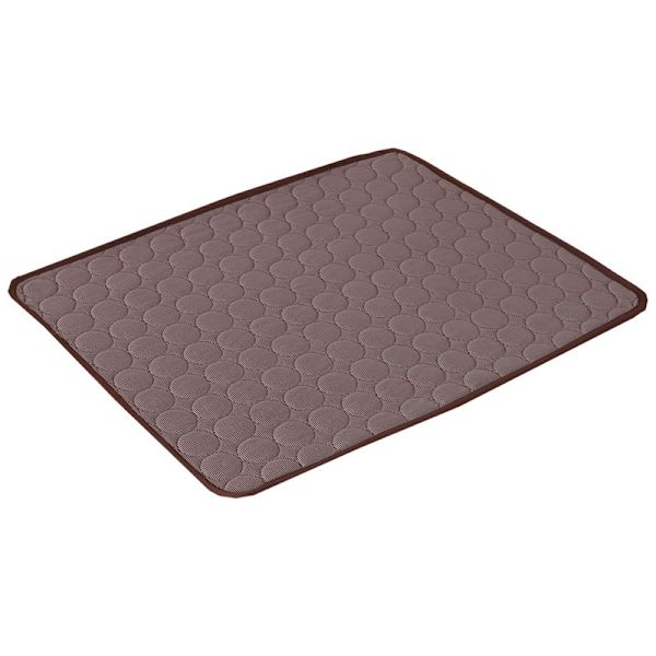 Kaffefarget 60*50cm Hundekjøleunderlag, Selvkjølende Matte for Hunder og Katter, Kjøleunderlag for Hunder Laget av Isesilke, Vaskbar Kjøleunderlag Grå