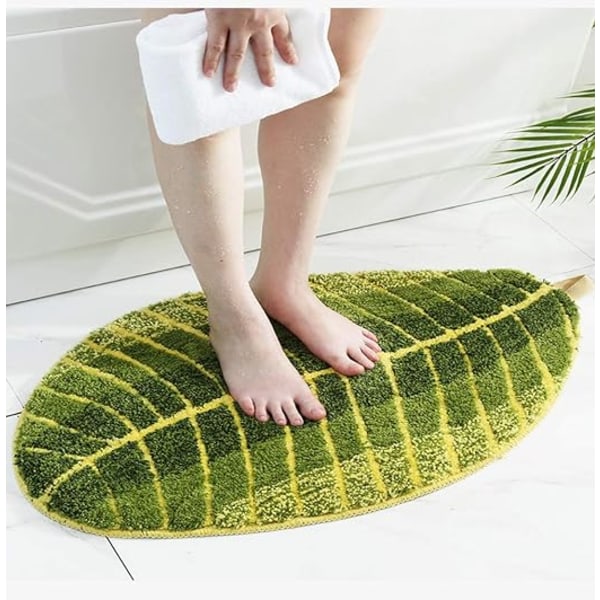 Leaf Rug, Non-Slip Bath Mat, Fluffy Microfiber Bath Mat, Absorben