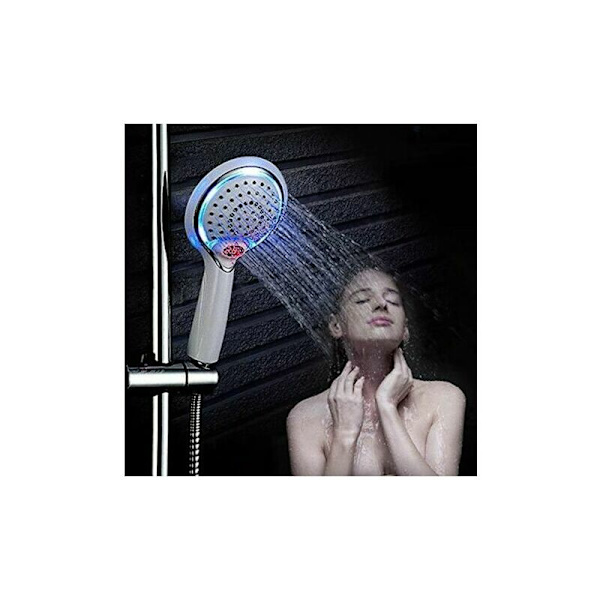 LED brusehoved håndbruser, 3 farver temperaturstyring bruser
