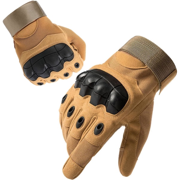 (Brown M)Motorcykelhandskar Taktiska handskar, handskar med hård knut