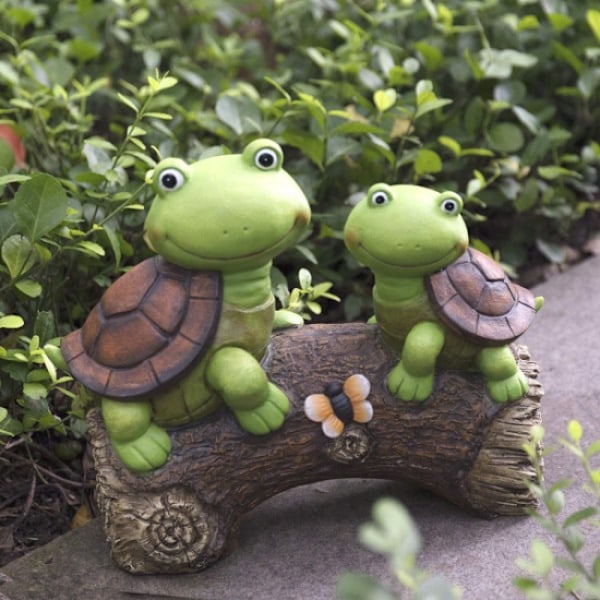 (Skildpadde) Solharpiks Dyrestatue Have Dekorativ Lampe