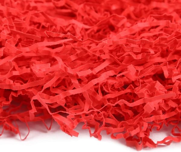 200g Crinkle Shredded Paper Röd Kraftpapper - Jul Presentpapper