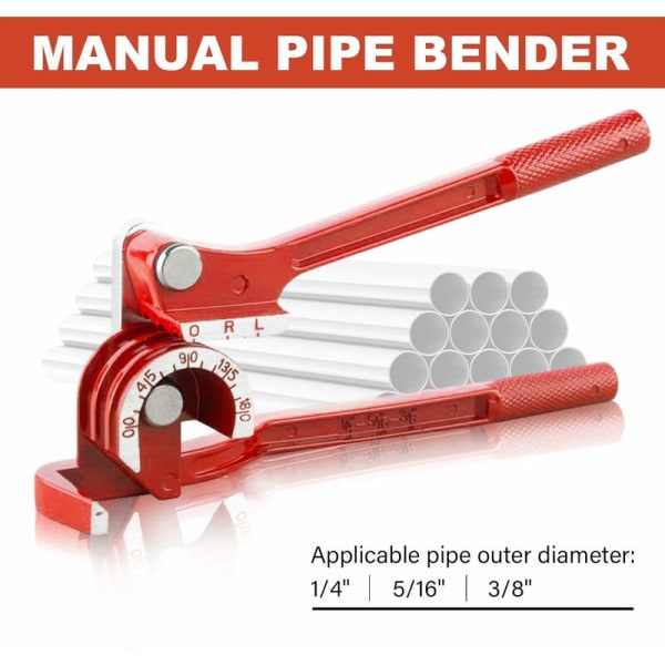 180 asteen manuaalinen putkentaivutin 1/4\" 5/16\" 3/8\" ammattimainen putkentaivutin kupari-, alumiini-, teräs- ja messinkitorville (metrinen)