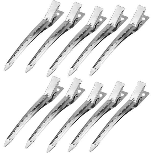 Frisörhårklämma 24 stycken 9 cm silver metallhårklämmor hårnålar spännen styling för frisörsalong