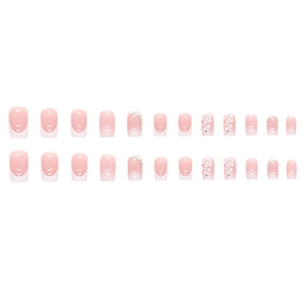 24 st (limtyp) franska falska naglar vit spets - medium square F