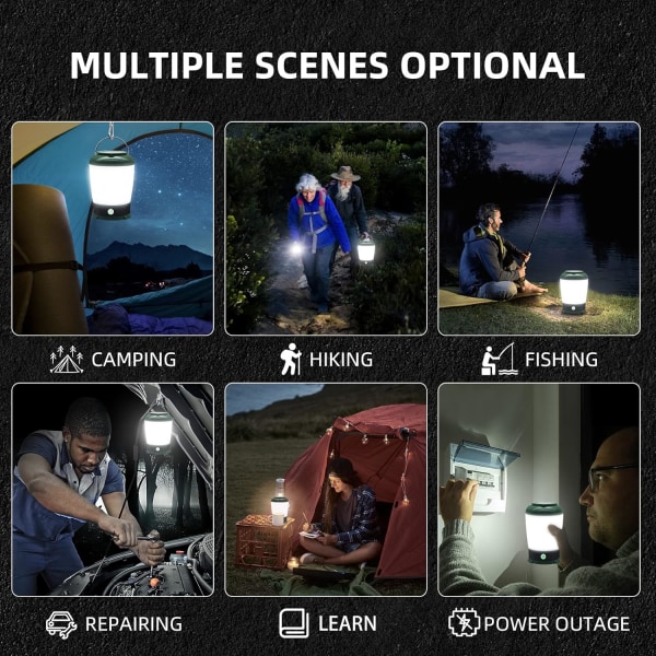 Uppladdningsbara campingljus LED campinglykta hängande tältlampa