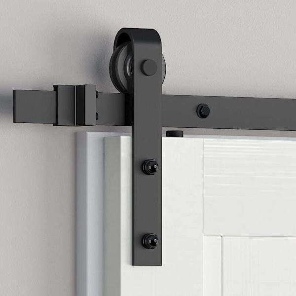Skydedør Hardware Track Kit, Enkelt Skydedørssystem, Sort