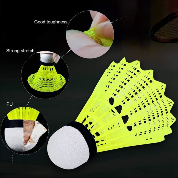 Set med 12 Pro Nylon Badminton Shuttlecocks Premium Quality Goose