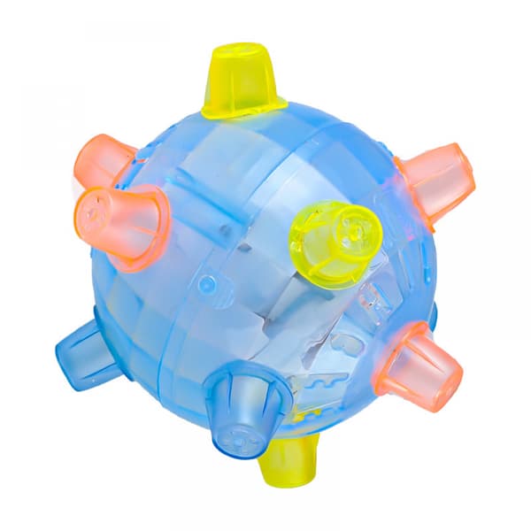 1 st LED-hoppboll för hundar, blå gummiglödande boll, giftfri