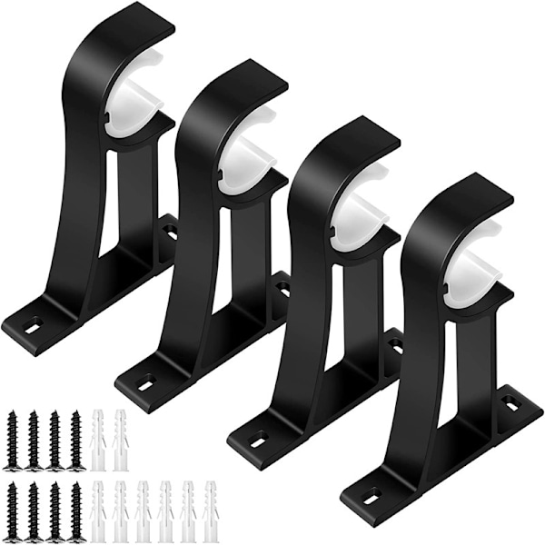 4-pakks gardinstangbraketter i aluminium, 118 cm