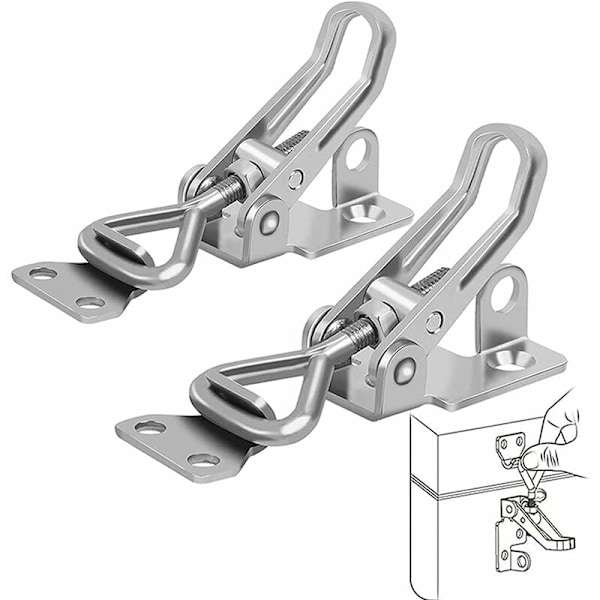 Metalljärnsgångjärnslås, 2 stycken, metallgångjärnslås, hävstängning,