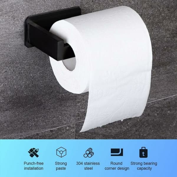 Toiletpapirholder, Toiletpapirholder i rustfrit stål, Selvhæftende