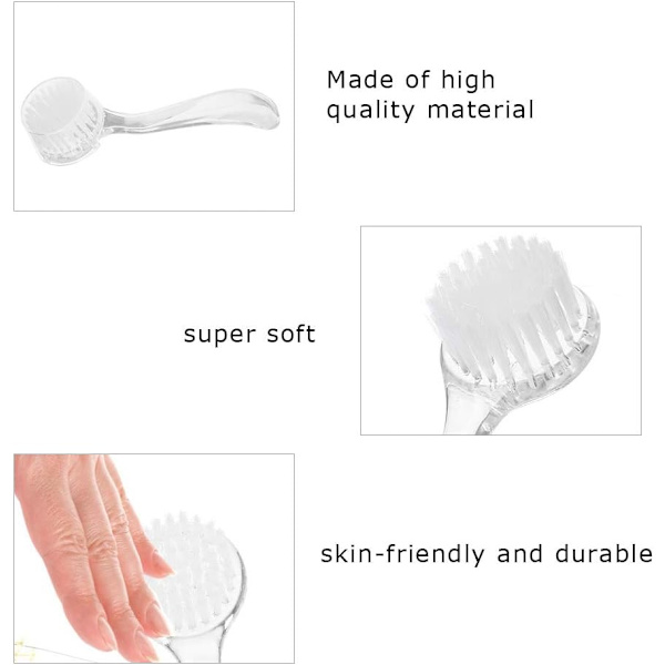 5-pack nagelskrubbborste, dammborste nagelborste med plast