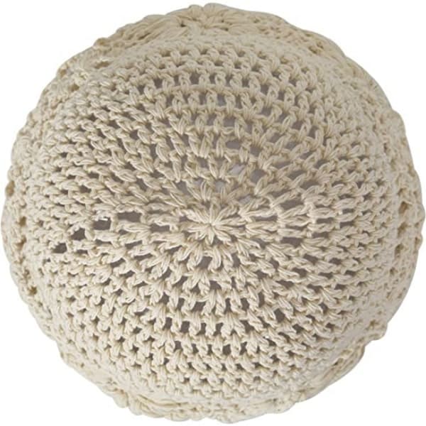 Kvinners tynn bomullslue (beige), håndstrikket hullet sommer