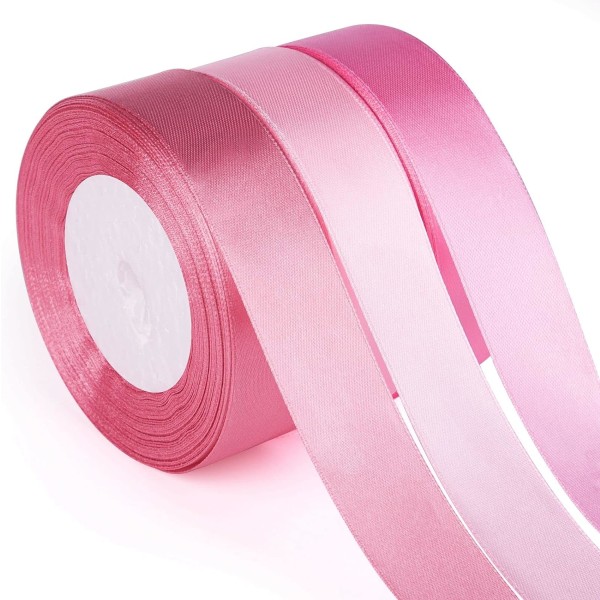 3 kpl vaaleanpunainen nauha hääpuku kimppu DIY Craft 1 tuuman kiinteä väri