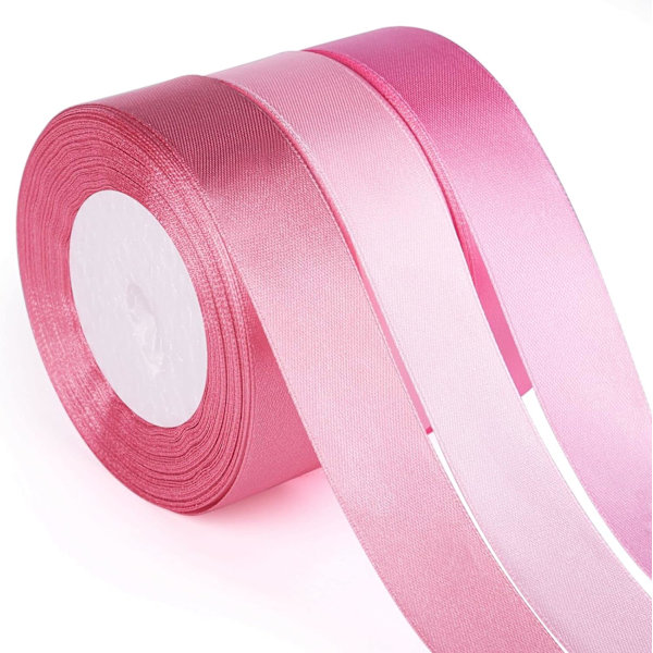 3 st rosa band bröllopsklänning bukett DIY hantverk 1 tum solid col