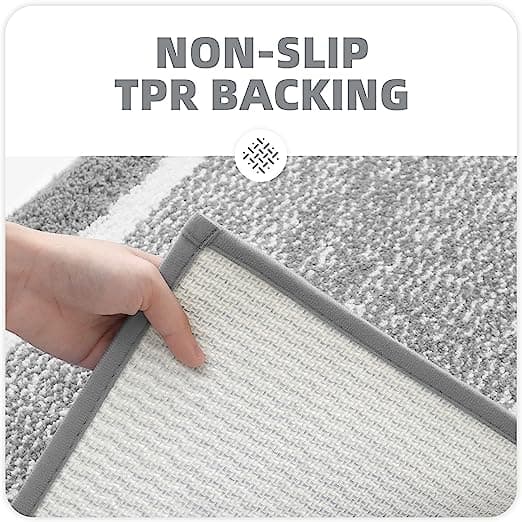 40x60cm (grå) sklisikker badematte, maskinvaskbar absorberende dusjmatte