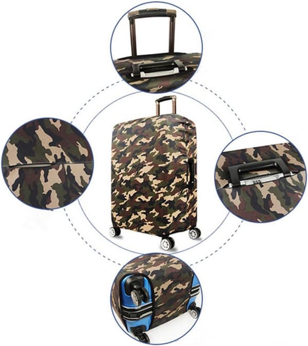 Elastisk kuffertbetræk (Camouflage 2, M (22-24 tommer bagageetui)