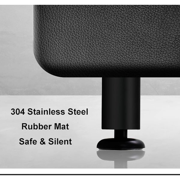 4x Stålmøbelben, Svart, 80mm Rustfritt Stål Kontor Sofa Ta