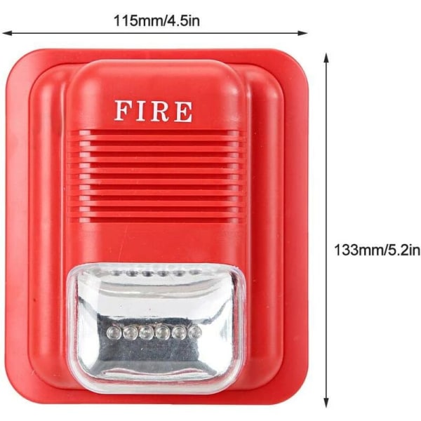 DC12V/24V Brandlarm, Sirenlarm Säkerhetssystem med Strobe Buz