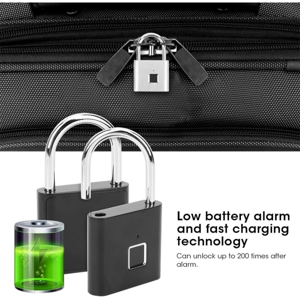 Smart fingeravtryckslås, Mini Keyless elektroniskt hänglås, Porta