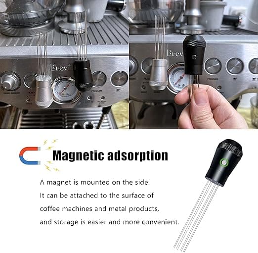 Tilbehør til kaffedispenser, aluminiumhåndtak, innebygd magnet