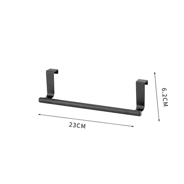 1 stk. Sort ophængt køkkenrulleholder - 23 cm lang rustfrit stål