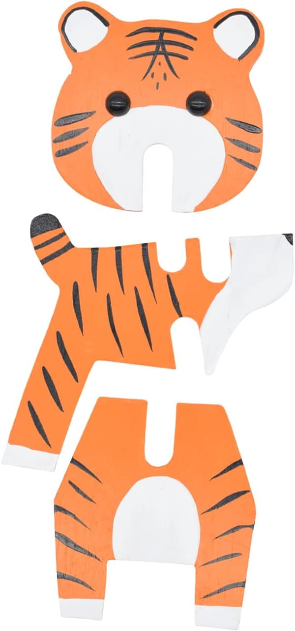 1 st Trä 3D Djur (Tiger) Form Glasögonhållare, Solglasögon H