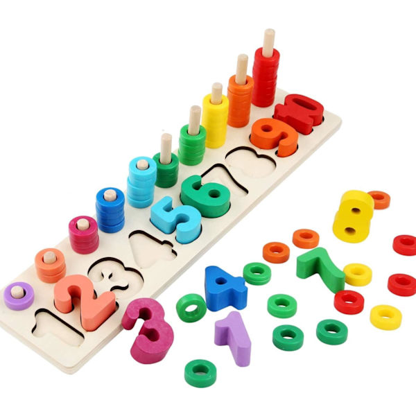 Baby Toys, Pedagogiske Tretrepuslespill for å Lære å Telle og Gjenkjenne