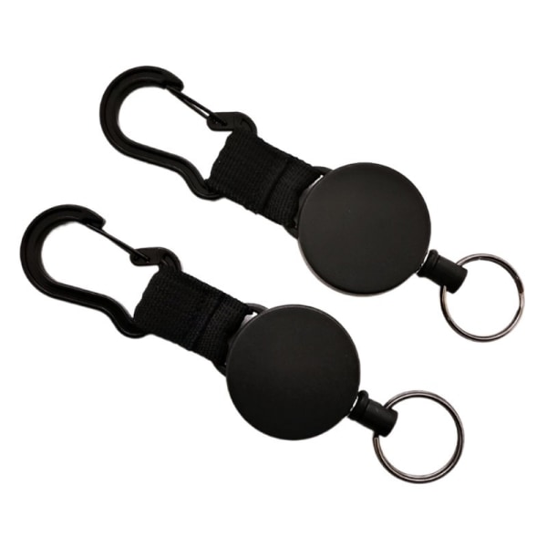4 stk. Retractable nøkkelringklips, Retractable nøkkelringrulle, Retra